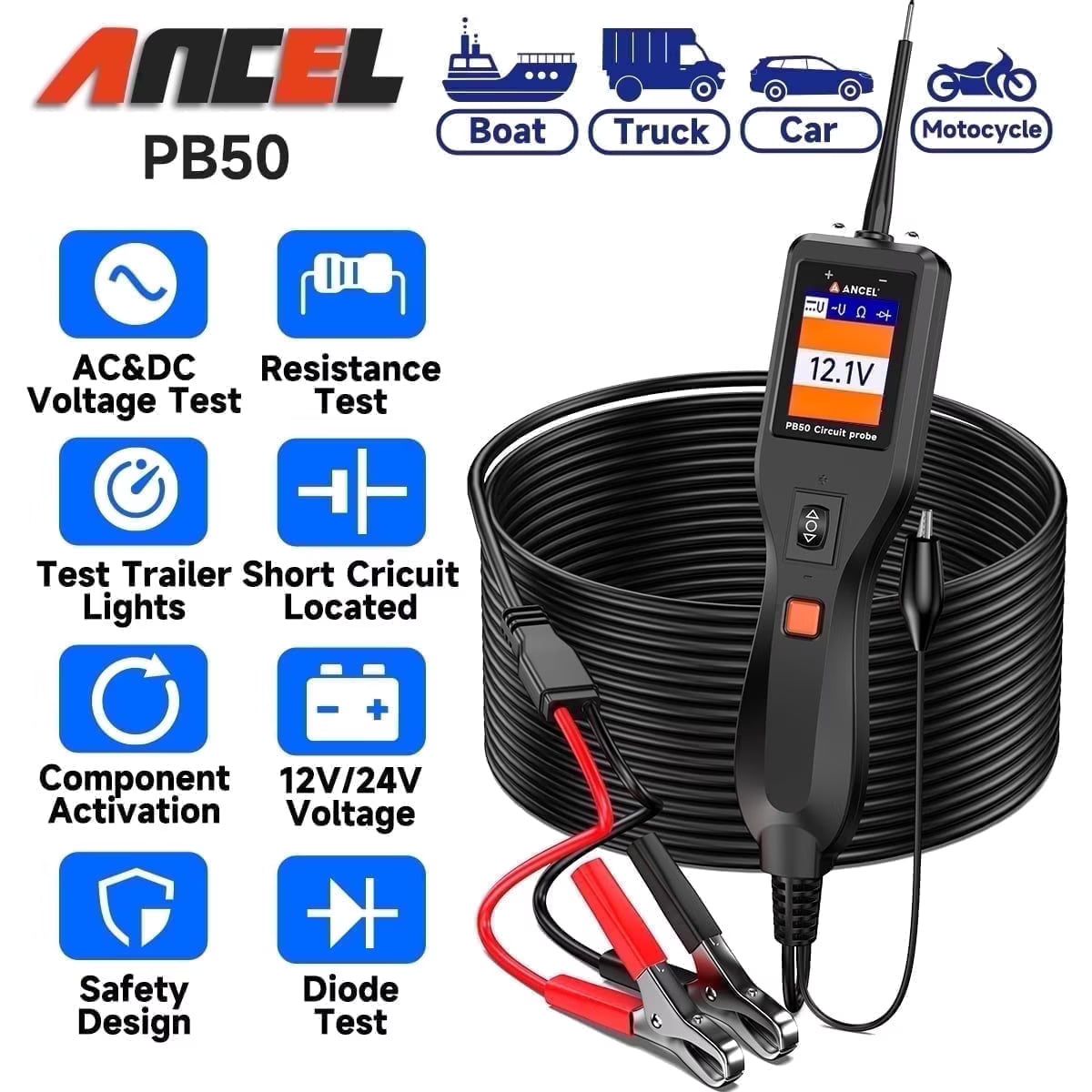 Ancel PB50 Automotive Circuit Tester