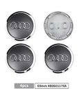 4pcs 69mm Audi 4B0601170 Centre Wheel Caps Black