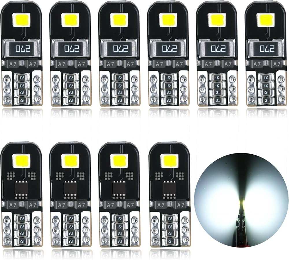 10x W5W 168 194 T10 LED Canbus Light Bulbs