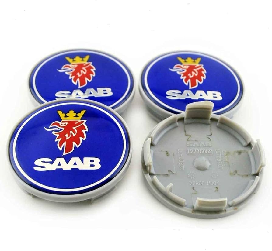 4pcs 63mm Saab Centre Caps