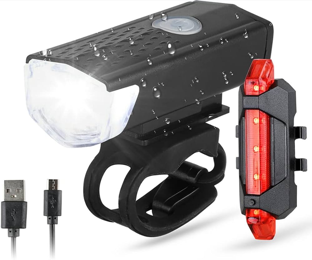 Front and Back Bike Lights USB Rechargeable