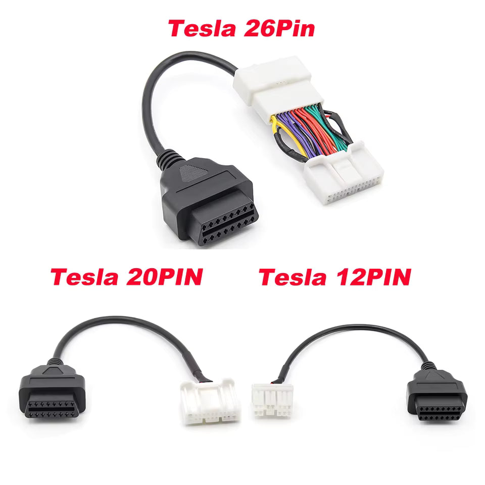 Tesla 12/20/26pin to 16pin Male Female OBD2 Cable