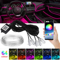 6M RGB LED Interior Strip Light Car Atmosphere Ambient Lighting APP Control