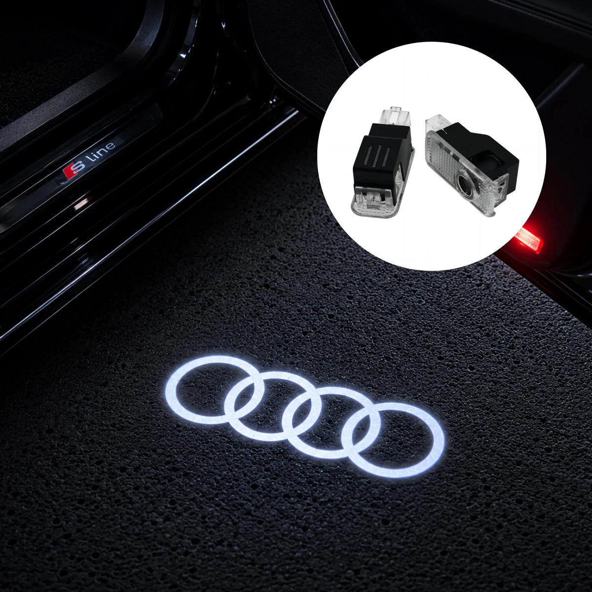 2pcs Car Door Welcome Light Led Projector Lamp For AUDI