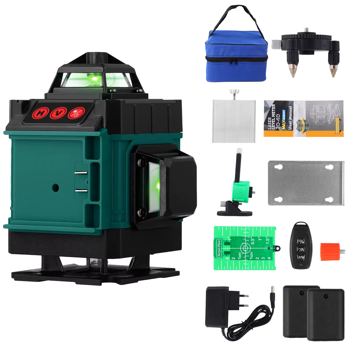4D 16 Lines Laser Level Self Leveling Green Beam 360° Horizontal Vertical Cross Line Tool