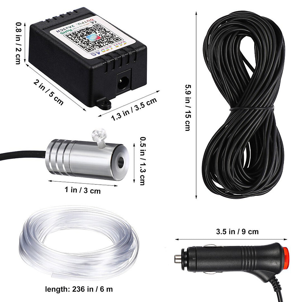 6M RGB LED Interior Strip Light Car Atmosphere Ambient Lighting APP Control